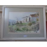 Watercolour of a Mediterranean cottage by Patricia E. DALE