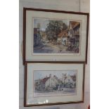 Two large Sturgeon colour prints of village scenes, signed in pencil