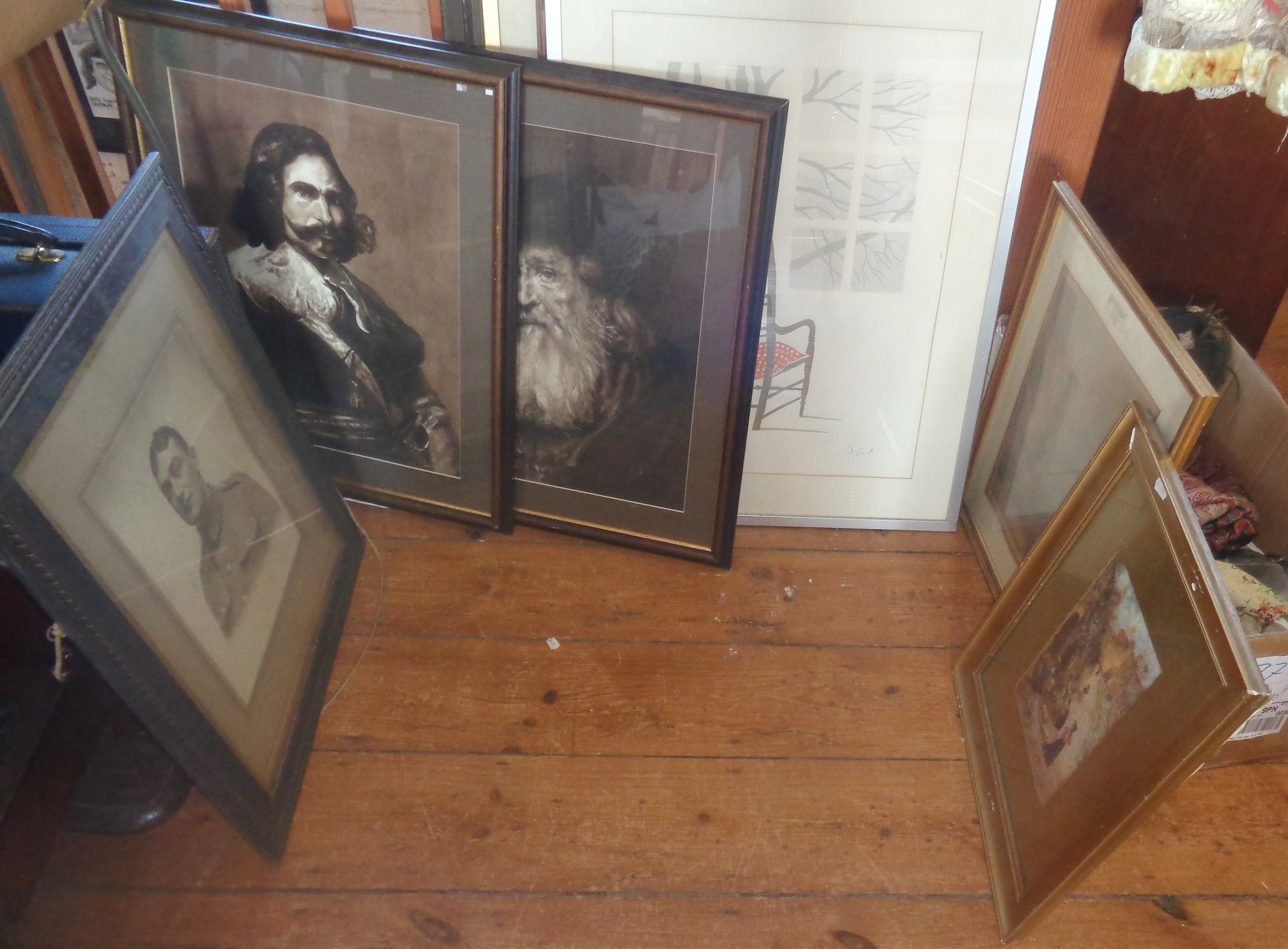 Nine various framed prints and pictures