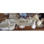 Coalport china strawberry basket, and other china, inc. ladles etc.