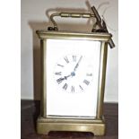 Brass cased carriage clock