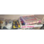 Beswick Disney teapot (A/F), a Uni-Draw kit, a Dolly Designer kit, a Galaxy Invader 1000 game etc.