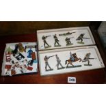 Vintage painted lead or diecast toy soldiers - two sets in boxes (no apparent maker's marks),