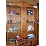 Edwardian two-door satin walnut glazed cabinet, 4ft wide