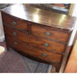 19th c. mahogany bow fronted chest of drawers