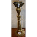 Antique Persian brass whale oil lamp with four spouts, approx. 35cm high