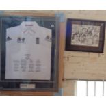 Autographed and framed England cricket shirt from 2012 winter test series against India (COA) and