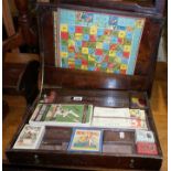 1930's games compendium, including cribbage board stamped 'Kum Bak'