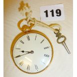 18ct gold cased pocket watch with Chester hallmark and 'TH & C?', Tainsh Brothers of Cardiff?, early