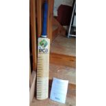 Cricket bat signed by the 2008 County Captains, COA