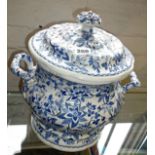 Copeland & Garrett Spode blue and white lidded slop bucket