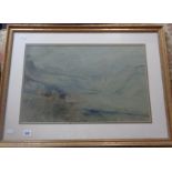 William Edward Arnold-Foster (1886-1950) pastel and pencil sketch of an Alpine scene, with