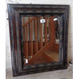 Victorian cushion-type framed wall mirror, 22" x 19"