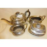 Four piece silver tea set hallmarked for London 1914 Robert Pringle & Sons, 1.5kg