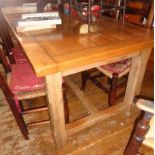 French oak contemporary dining table, approx. 6' long