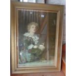 Pears print of 'Bubbles' on gilt wood frame