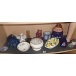 Shelf of assorted china and pottery