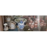 Japanese eggshell china teaset, assorted plates and teaware (one shelf)