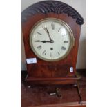 19th c. bracket clock with fusee movement in dome topped flame mahogany case