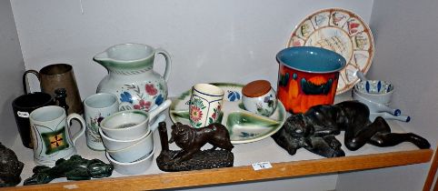 Poole Pottery plant pot and other pottery etc.