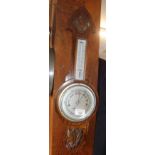 1930's oak aneroid barometer