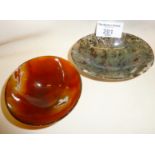 Agate and moss agate polished stone dishes