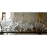 Collection of assorted cut glass jugs, cruet sets and egg cups etc. (14 pieces)