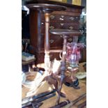 Two mahogany tripod wine tables