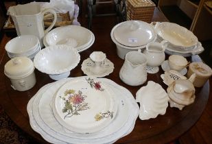 Large quantity of creamware, inc. Booths warming plate and Royal Creamware chamberstick, etc.