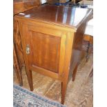 Edwardian inlaid mahogany single door bedside cupboard