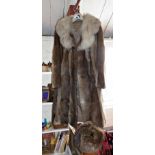 Vintage clothing: Ladies double breasted fur coat with matching hat with label for Kates Boutique of