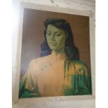 A mid-century Vladimir Tretchikoff framed colour print titled "Miss Wong"