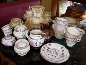 Quantity of Victorian lustre china teaware, inc. children's tea pots and a Foley china tea set