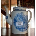 19th c. blue and white teapot