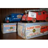 Two vintage boxed Dinky Toys vehicles, 955 Fire Engine and 918 Ever Ready Guy Van