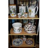 Portmeirion pottery inc. watering can, storage jars, Mason jug and bowl and other Mason's china