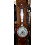 Victorian Negretti and Zambra mahogany cased banjo wall barometer