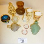 Miniature Chinese jade teapot and other items