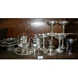 Vintage silver plated items inc. a set of six champagne coupes