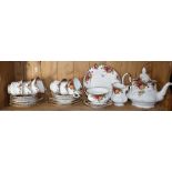 Royal Albert Old Country Roses tea set, inc. teapot and six trios, etc.