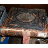 The Practical and Devotional Family Bible (Holy Bible). Late 19th c. leather bound, gilt brass