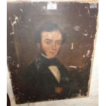 Victorian oil portrait on canvas of a gentleman