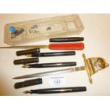 Old Pitman's Fono fountain pens (3 with 14ct gold nibs), etc.