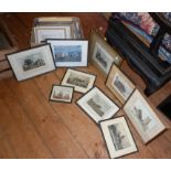 18 various coloured engravings, some in Hogarth frames