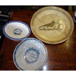 Damaged 18th c. English Delft bowl with inscription and date reading Jn. Luggar of Trigantle 1762 (