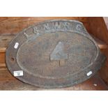 A cast iron LNWR railway bridge plate (A/F)