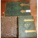 Three 19th c. brass bound albums of cartes de visites