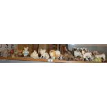 Assorted china animal figurines including Beswick pigs, Beatrix Potter "Little Pig Robinson",