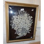 Victorian beadwork floral picture