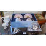 Pair of Wedgwood "Millennium" cups and saucers, boxed set, and other items